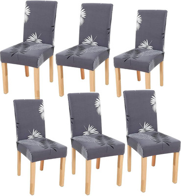aranaya Polycotton Abstract 1 Seater Chair Cover(grey Pack of 6)