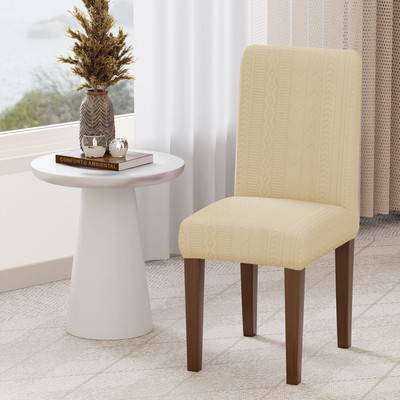 lukzer Jacquard 1 Seater Chair Plain Cover(Pack of 1 Pastel Yellow Zigzag)