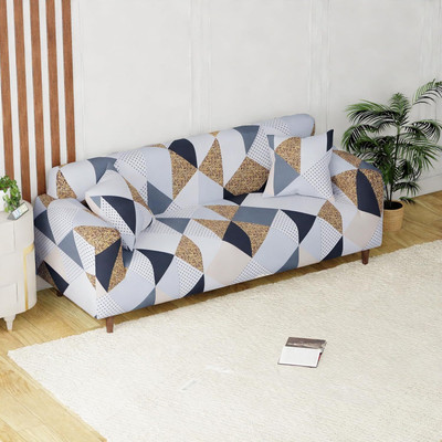 lukzer Polyester Geometric 3 Seater Sofa Cover(Prism Dotted Design Pack of 1)