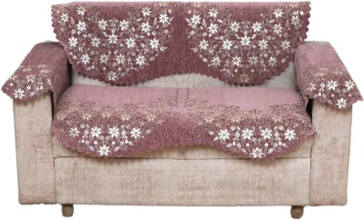 Fashion Throw Chenille Floral Sofa Cover(Rose Pink Pack of 4)