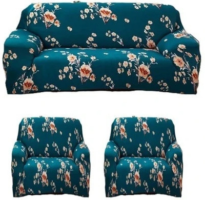 Flipkart SmartBuy Polycotton 3+1+1 Seater Sofa Floral Cover(Pack of 3 Blue)