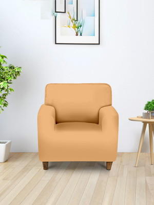 Flipkart SmartBuy Polyester Plain 1 Seater Sofa Cover(Beige Pack of 1)