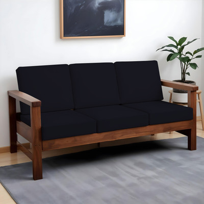 HOTKEI Polycotton 3 Seater Sofa Plain Cover(Pack of 6 Black)