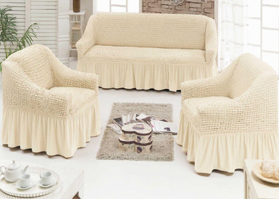 Laying Style Polyester Plain 3+1+1 Seater Sofa Cover(Heavy Universal Five Seater Sofa Cover(Three Seater+one seater+one seater)-White Pack of 3) Laying Style Polyester Plain 3+1+1 Seater Sofa Cover(Heavy Universal Five Seater Sofa Cover(Three Seater+one seater+one seater)-White Pack of 3)