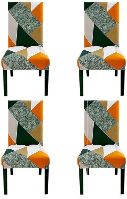 Flipkart SmartBuy Polycotton Geometric Chair Cover(Orange Pack of 4)