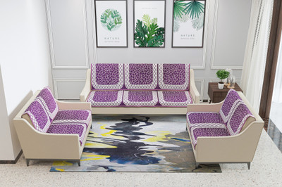 Nendle Velvet Abstract 3+2+2 Seater Sofa Cover(Purple Pack of 6)