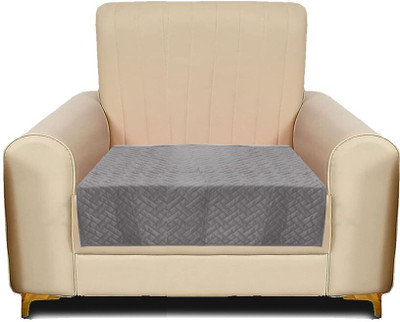 Flipkart SmartBuy Velvet Plain 1 Seater Sofa Cover(Grey Pack of 1)