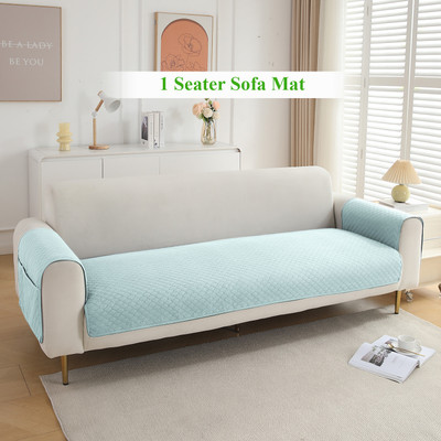 HOKiPO Polyester 1 Seater Sofa Plain Cover(Pack of 1 Light Sky Blue)