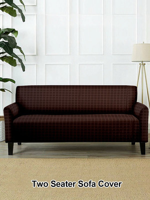 Flipkart SmartBuy Polyester Floral 2 Seater Sofa Cover(Brown::White Pack of 1)