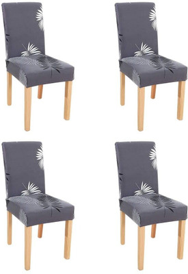 VARIKSH HOMES Polycotton Geometric 1 Seater Chair Cover(grey Pack of 4)