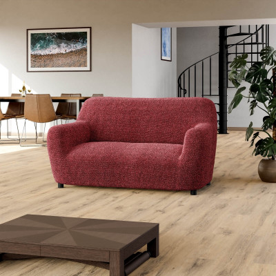 Bellissima Covers Pet Friendly 2 Seater Sofa Plain Cover(Pack of 1 Mediterraneo Bordeaux)