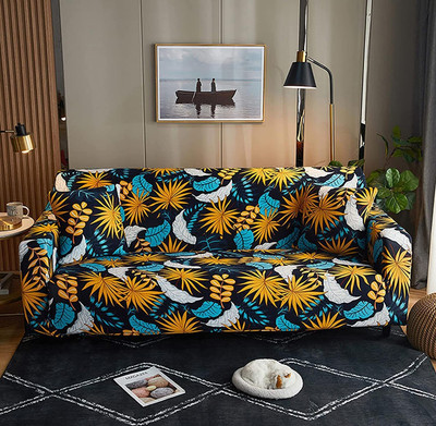 lukzer Polyester Floral 2 Seater Sofa Cover(Multicolor Pack of 1)
