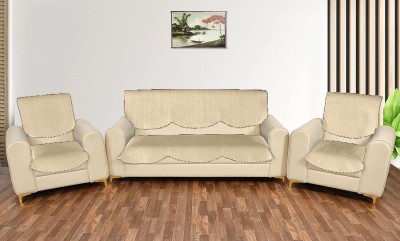 Sparrow world Velvet Striped Sofa Cover(BEIGE Pack of 10)