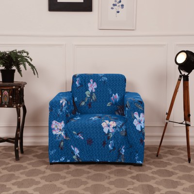 Gifts Island Polyester Floral Sofa Cover(Blue Pack of 1)