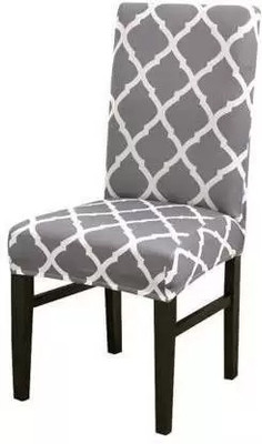 achyuta creation Polyester Geometric 1 Seater Chair Cover(grey Pack of 6)