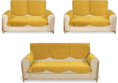 Fashion Throw Velvet Geometric Sofa Cover(Yellow Pack of 12)