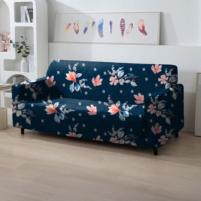 igi Polyester 3 Seater Sofa Floral Cover(Pack of 1 BLUE)