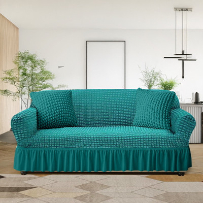 Flipkart SmartBuy Polyester 3 Seater Sofa Plain Cover(Pack of 1 Blue, White)