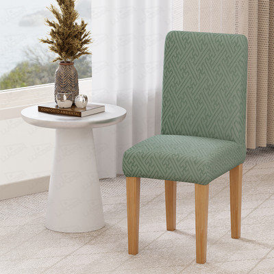 lukzer Jacquard 1 Seater Chair Plain Cover(Pack of 1 Pastel Green Grid Maze)