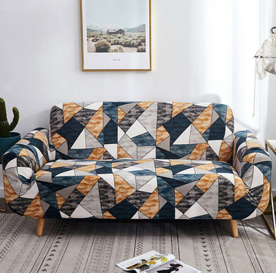 lukzer Polyester Geometric 4 Seater Sofa Cover(Multicolor Pack of 1)