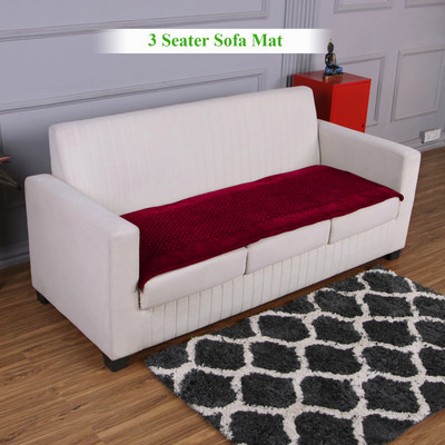 HOKiPO Velvet 3 Seater Sofa Plain Cover(Pack of 1 Maroon)