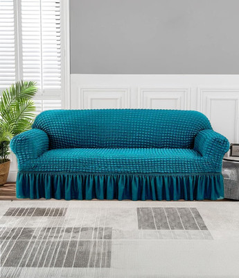 Jaide Polyester Polka 3 Seater Sofa Cover(Green Pack of 1)