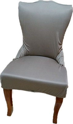 e1.88 Polyester Plain 1 Seater Chair Cover(GREY Pack of 1)
