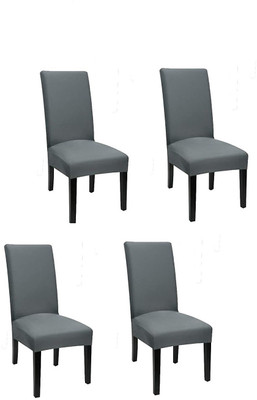 Aibzi Polyester 1 Seater Chair Plain Cover(Pack of 4 Grey)