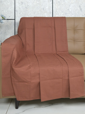 Saral Home Chenille Abstract 3 Seater Sofa Cover(Brown Pack of 1)