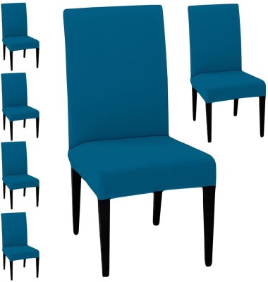 LAZI Polycotton Plain Chair Cover(Airforce Blue Pack of 6)