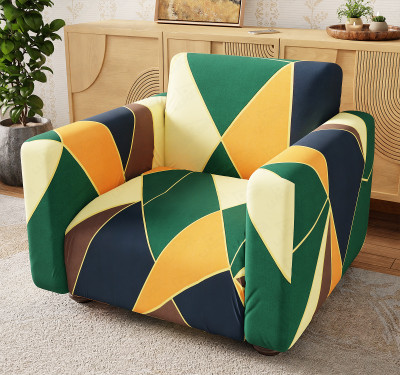 lukzer Polyester 1 Seater Sofa Floral Cover(Pack of 1 Geometric)