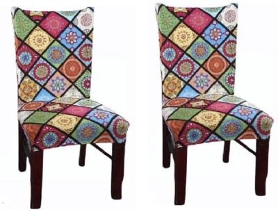 SAFED DHAAGA Polyester Checkered Chair Cover(multicolor Pack of 2)