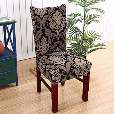 papsun Polyester Damask 1 Seater Chair Cover(Brown Pack of 1)