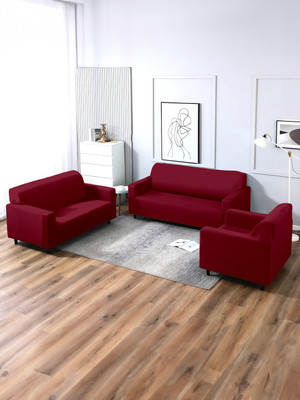 Flipkart SmartBuy Polyester Plain 3+1+1 Seater Sofa Cover(Maroon Pack of 1)