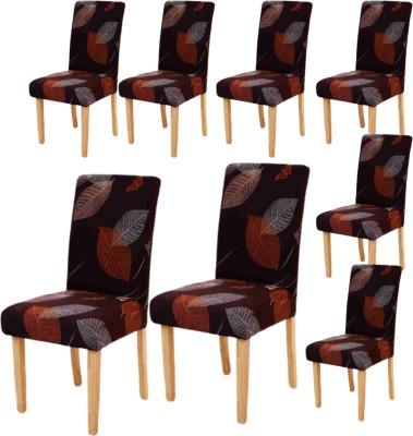 Aranaya Decore Polycotton Geometric Chair Cover(Maroon Pack of 8)