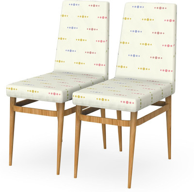 MY ARMOR Polyester Geometric 1 Seater Chair Cover(White Dots Pattern Pack of 2)