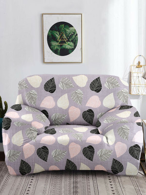Cortina Polyester Abstract 1 Seater Sofa Cover(Brown Pack of 1)