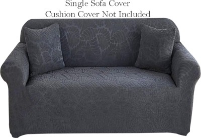 Magic Cover Jacquard Floral Sofa Cover(Charcoal Pack of 1)