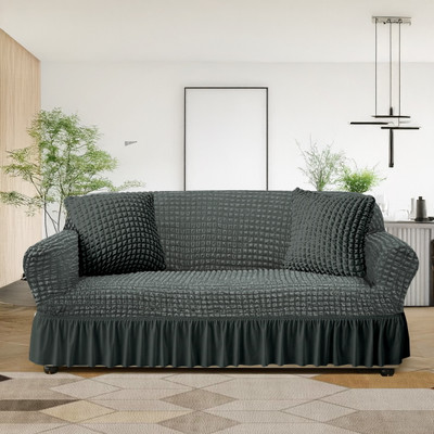 Flipkart SmartBuy Polyester 3 Seater Sofa Plain Cover(Pack of 1 Dark Grey)