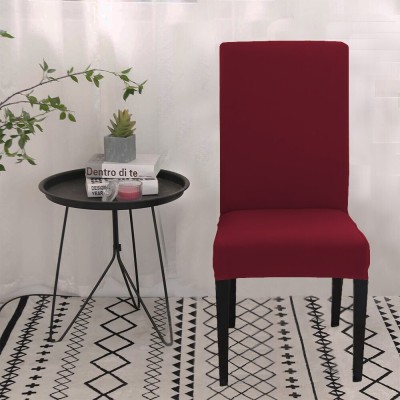 LAZI Polycotton Plain Chair Cover(Maroon Pack of 1)