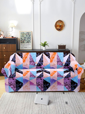 Cortina Polyester Abstract 3 Seater Sofa Cover(Multicolor Pack of 1)