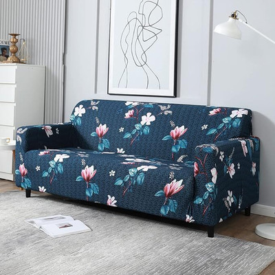 OUOU Polyester Checkered 3 Seater Sofa Cover(Multicolor Pack of 1)