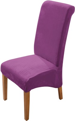 HOKiPO Velvet Plain Chair Cover(Purple Pack of 1)