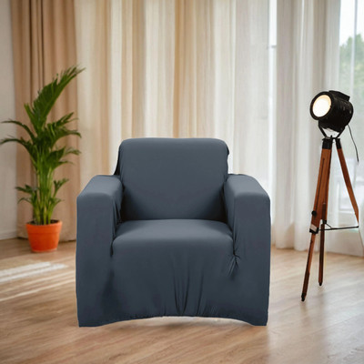 Gifts Island Polyester Plain 1 Seater Sofa Cover(Grey Pack of 1)