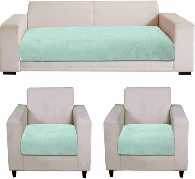 F i Polyester Plain 3+1+1 Seater Sofa Cover(Lime Pack of 3)