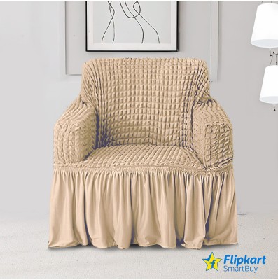 Flipkart SmartBuy Polyester Plain Sofa Cover(Beige, Black Pack of 1)