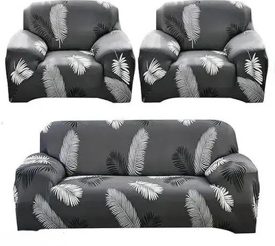 LA MANTTA Polyester Geometric 3+1+1 Seater Sofa Cover(MULTICOLOR Pack of 3)