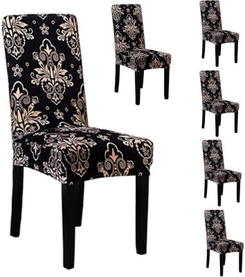 VARIKSH HOMES Polycotton Floral Chair Cover(Brown Pack of 6)