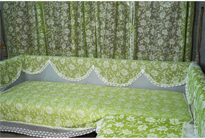 Elina Enterprises Polycotton 4 Seater Sofa Floral Cover(Pack of 1 Green)