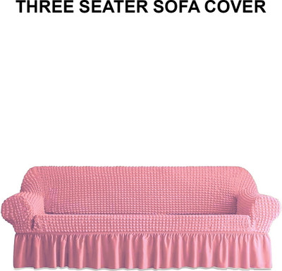 Flipkart SmartBuy Polyester 3 Seater Sofa Plain Cover(Pack of 1 Pink)